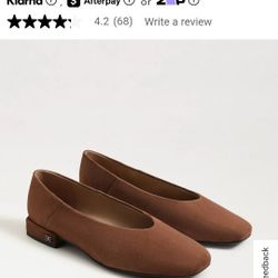 Sam Edelman Womens's Kasey Square Toed Ballet Flat in Dark Terra Toffee