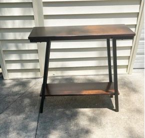 New, Firm, Leick Home Empiria Modern Walnut Console Table