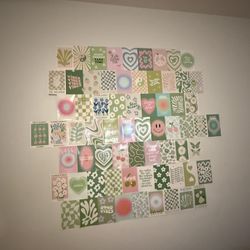 Wall Art Green And Pink