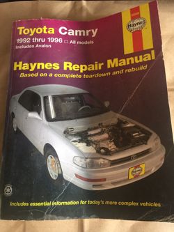 Haynes Car Repair Manual, Toyota Camry 1992-1996