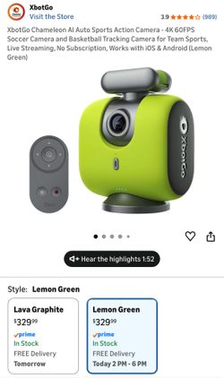 XbotGo Chameleon AI Auto Sports Action Camera - 4K 60FPS