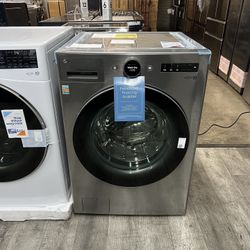 LG - 5.0 Cu. Ft. HE Smart Mega Capacity All-in-One Electric Washer/Dryer WashCombo with Steam and Ventless Inverter Heat Pump - Graphite Steel