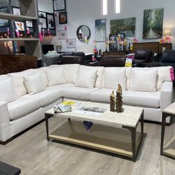 Stunning White Sectional
