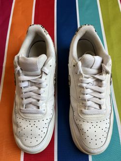 Men’s Nike Court Vision Low 'Leopard Swoosh  White' DD9665-100 Size 9 