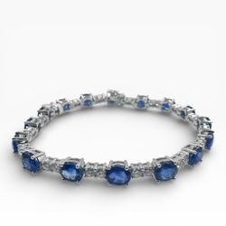18k White Gold with Sapphires 16.00 Carat and 6.75" Bracelet. (New)