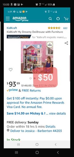 KidKraft My Dreamy Dollhouse with Furniture