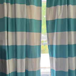 Polyester blackout Curtains- Including Rod + Curtain Hold Backs