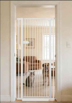 Lumizone 61.02" Extra Tall Pet Gate for Cat Dog 30.12"-34.05" Wide Cream