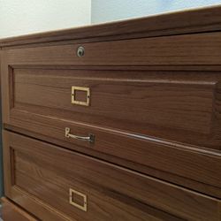 Amish Built Solid Oak Lateral Filing Cabinet 