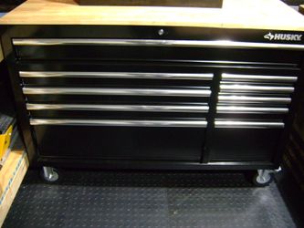 Husky 52" W x 20 " D x 33.5 H   Standard Duty mobile workbench.  Husky Tool box, Husky Tool chest