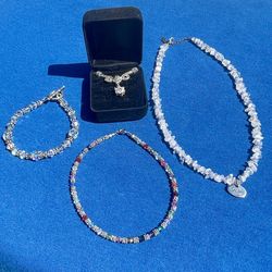 Crystal Necklace, Bracelet & Anklet 