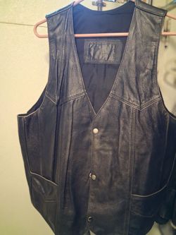 Black leather vest/ western