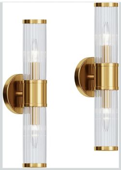 (Brand New in Box)
Wall Sconces Set of Two Gold Morden Wall Lamp for Bathroom Living Room Vanity Lights Fixture (Without Bulbs) /A7-WS-5558