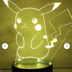 Pikachu Pokémon LED Holographic Night Light Multicolor Lighting Collectible