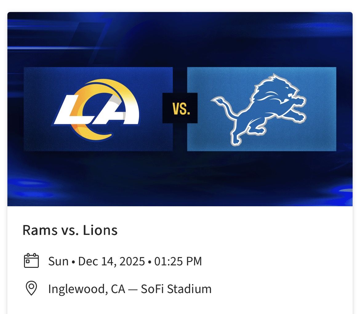 Rams Vs . Lions Sunday Sofi Stadium