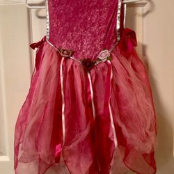 Girls Pink Princess Dress For Dress Up Playtime Or Halloween Costume Size:Medium (5-6) 