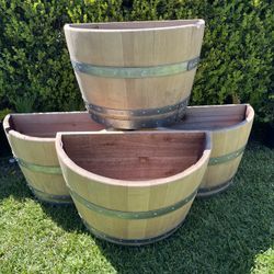 1/4 Wine Barrel Planter $40 Each