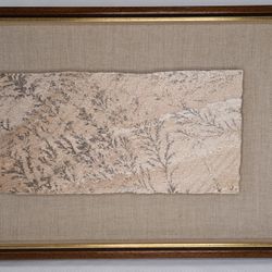 Large 15.5" x 8" Manganese Oxide Dendrites Slab on Gypsum Matted Framed Rare