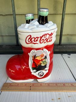 Coca-Cola 75th Anniversary Santa Claus Boot Cookie Jar