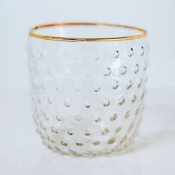 Gold Rimmed Votive Candle Holder