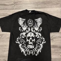 Y2K T Shirt Men Black Skulls Size Xl