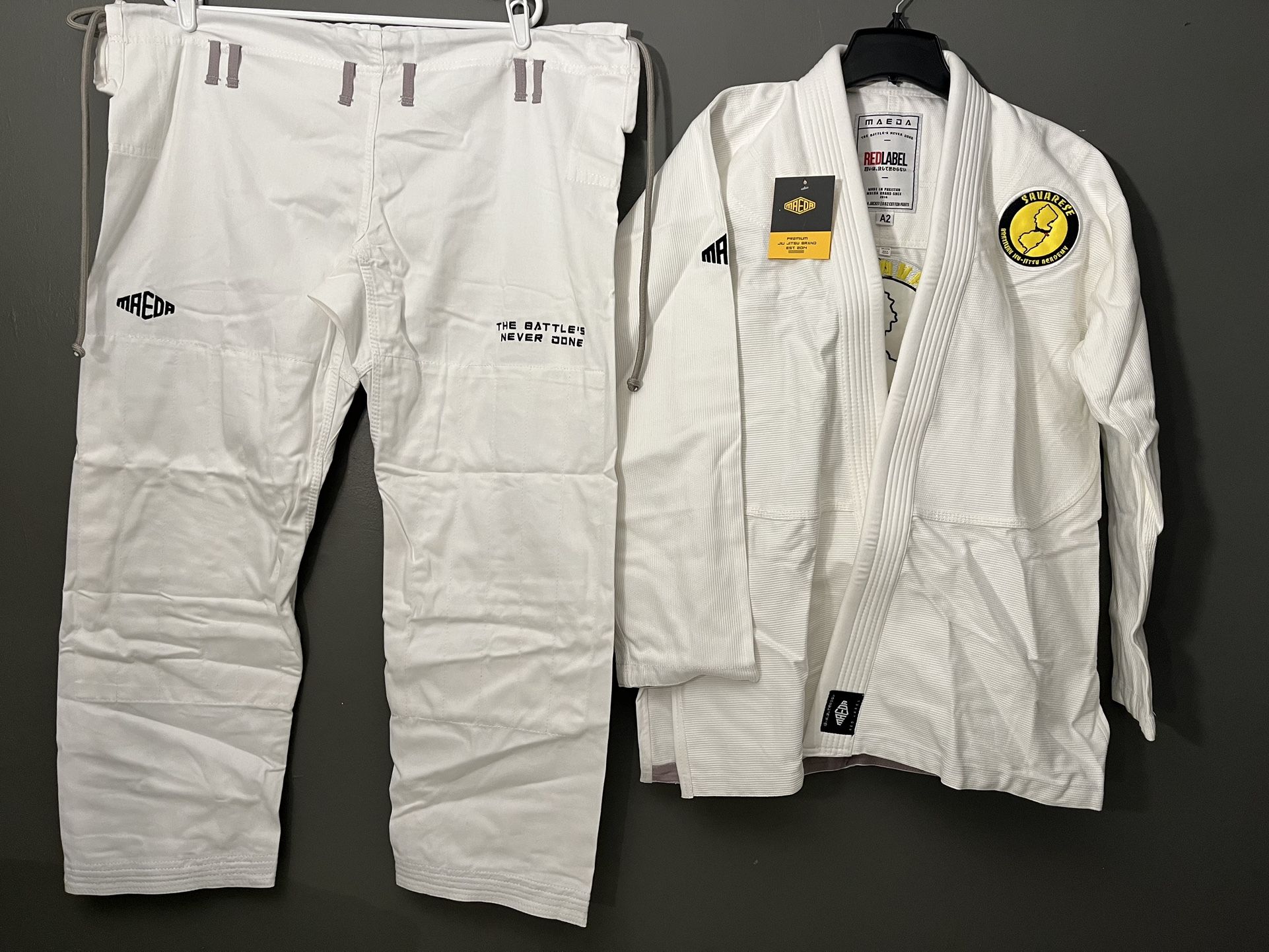 Red 3.0 Ji•Jitsu GI White A2 Adult Karate Uniform Belted