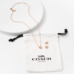 Coach Earring And Necklace Set 
