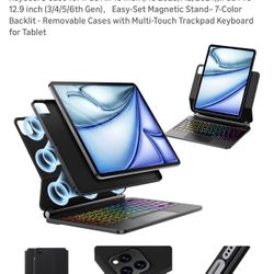 Keyboard Case for iPad Air 13 inch (M3 2025/M2, 2024),iPad Pro 12.9 inch (3/4/5/6th Gen)