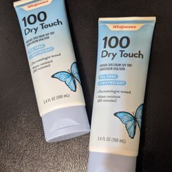 New! Walgreens Dry Touch 100 Sunscreen