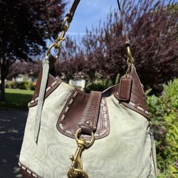 Mint Suede Coach Purse