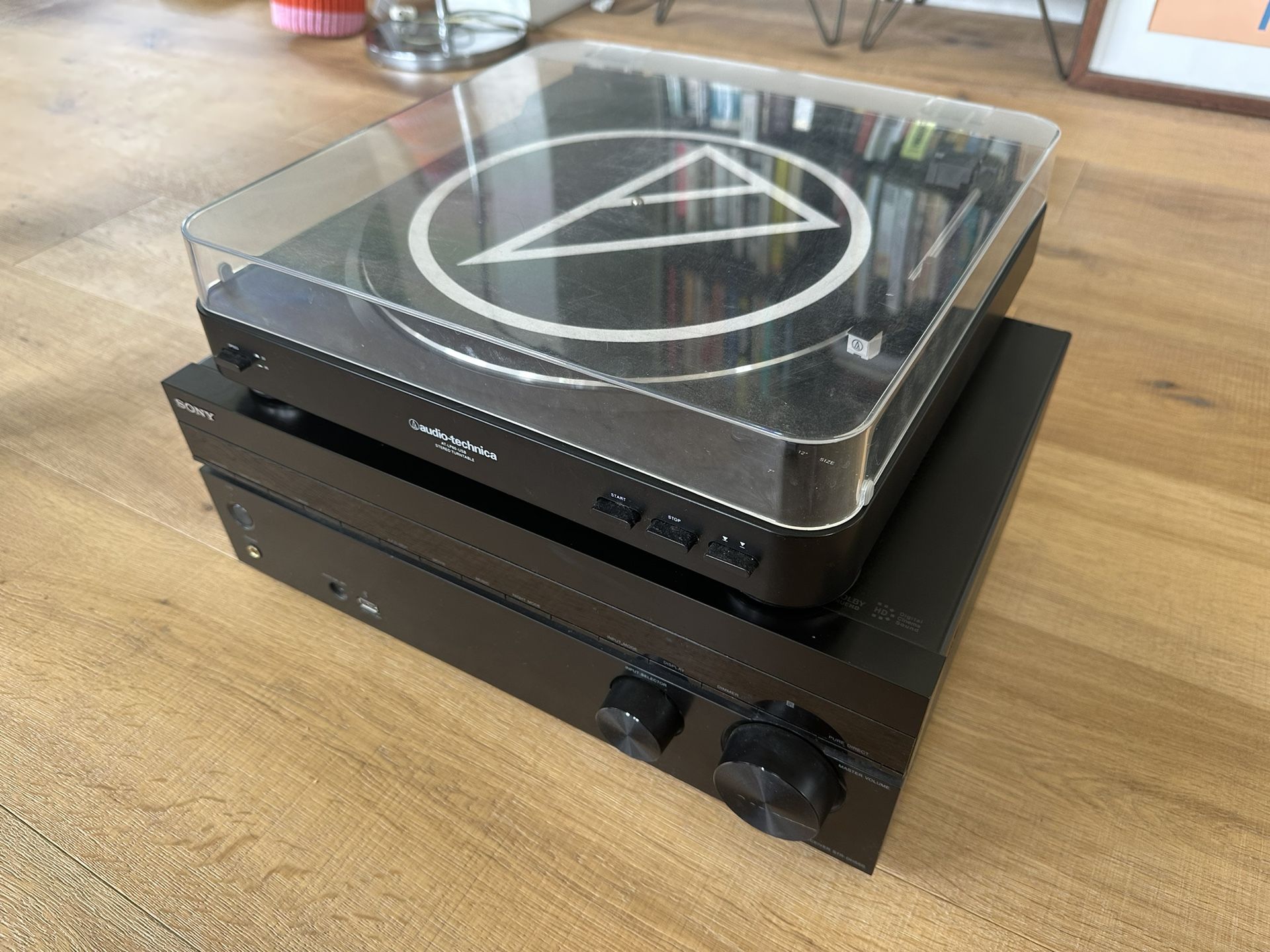 SONY AV Receiver + Audiotechica Turntable (sold together or separate)