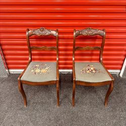 Two Vintage Tell City Duncan Phyfe Needlepoint Chairs - Will Deliver