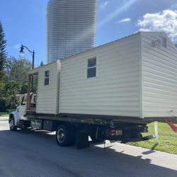 Shed Relocated , Movemo Casita De Patio Container Rv Trailer Crane Available 
