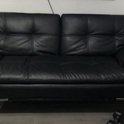 Black Leather Futon