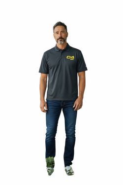 C4 Energy Dark Gray Men’s Collar 3 Button Shirt Size Large