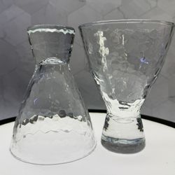 Set of (4) Beautiful Dimpled Liquor/Martini Glasses/Goblets.  5”x 4” Elegant thick & heavy Glass. Excellent Condition. 