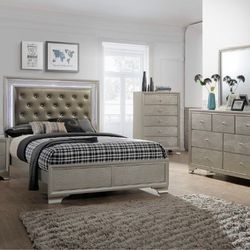 Brand New Queen Size Bedframe 💥 Dresser with Mirror >Nightstand 
