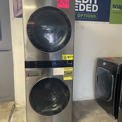 New LG ThinQ WashTower Single Unit Front Load Washer & Gas Dryer