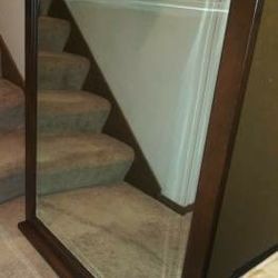 Wall mirror solid wood beveled 