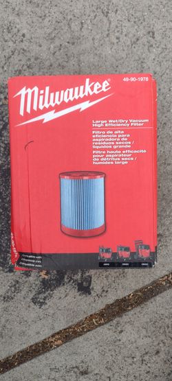 Milwaukee large wey/dry vacuum high efficiency filter new one