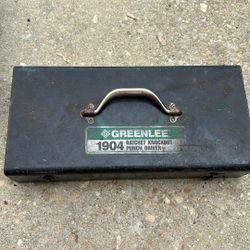 Greenlee Ratchet Ko Set In Good Condition. This Set Has All Ko Cutter And Cup From 1/2”-2”