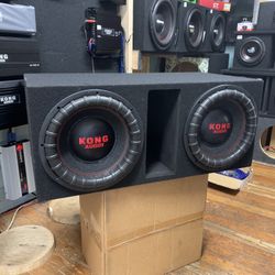 New 12” Kong Audio Subwoofers + Slot Vent Ported Enclosure 
