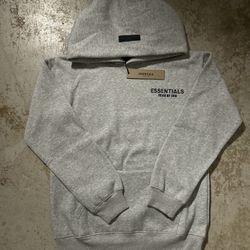 Fear of God Essentials Hoodie – Light Gray(Small)