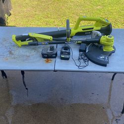 Ryobi 18v Blower And Weeder Battery And Charger