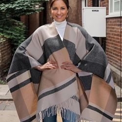 Shawl Wraps Gifts for Women,Warm Poncho Sweater,Tassels Open Front capes, Travel Christmas Gifts for Winter Fall ( please follow my page all brand hew