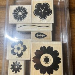 stampin up wooden flower stamp set
