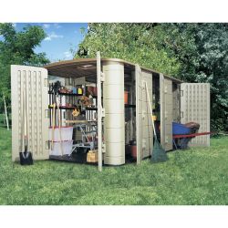 Used plastic shed living outdoors