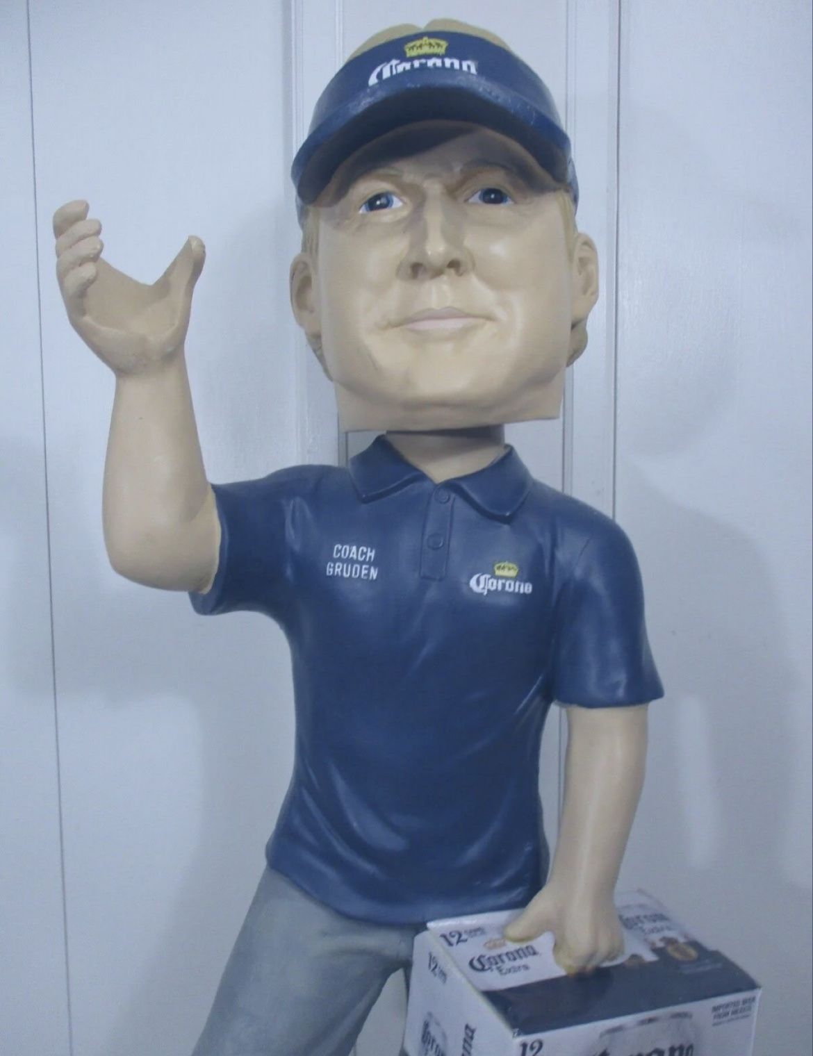 RARE 4 Ft Tall Coach Jon Gruden GIANT Corona Beer bobble head