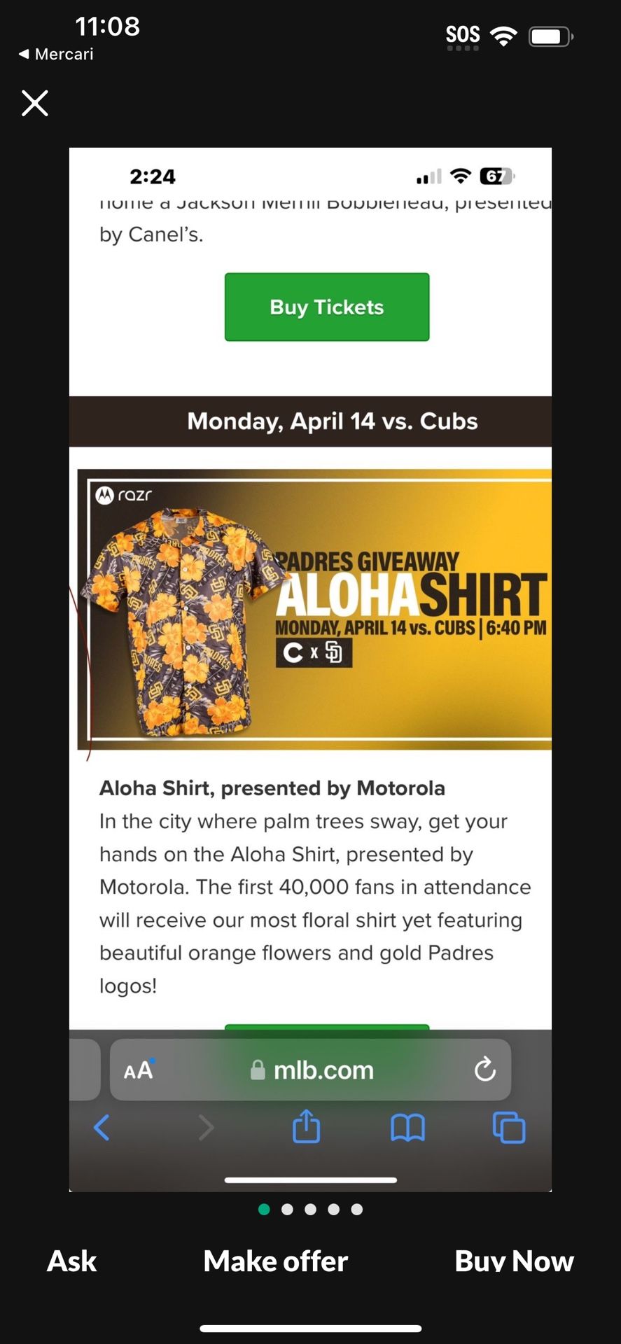 Padres Hawaiian Shirt XL