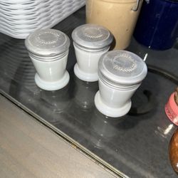 Milk Glass Vintage Cream Containers (5)